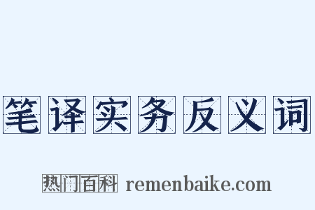 笔译实务反义词是什么意思的图片